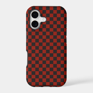 Black and Deep red chequerboard pattern