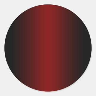 Black and Deep Red Gradient Blank Classic Round Sticker