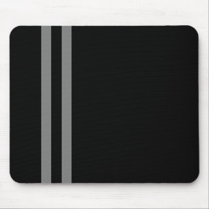 Black and Double Grey Strip Mouse Pad