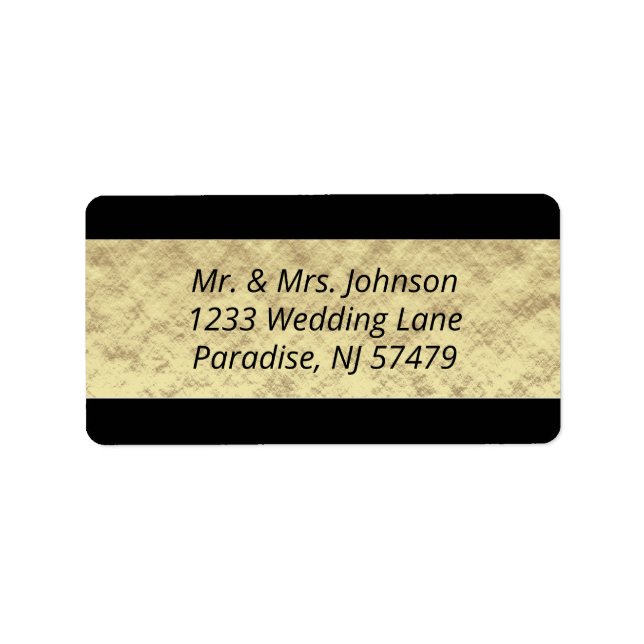 Black and Faux Gold Foil  Label (Front)