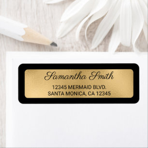 Black and Faux Gold Foil Overlay