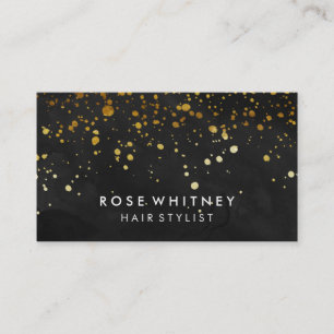 Black and Faux Gold Glitter Creative Business Card