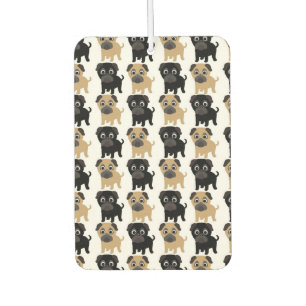 Black and Fawn Pugs Car Air Freshener