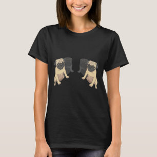 Black and Fawn Pugs Pattern 160 T-Shirt