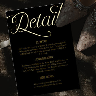 Black and Foil Minimal Wedding Details