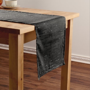 Black and glitter stripes pattern short table runner