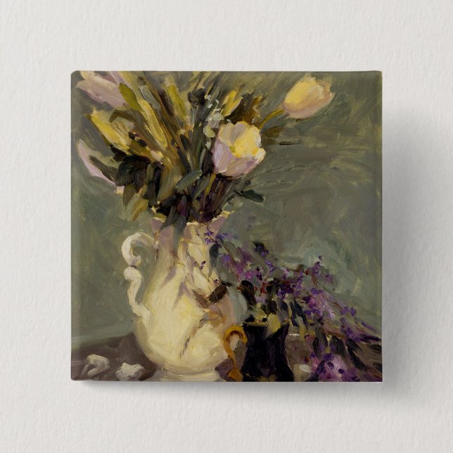 Black and Gold 15 Cm Square Badge (Front)