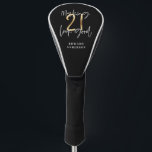 Black and gold 21st birthday modern script stylish golf head cover<br><div class="desc">Modern black and gold 21st birthday gift. Part of a elegant stylish collection</div>