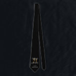 Black and gold 21st birthday modern script stylish tie<br><div class="desc">Modern black and gold 21st birthday gift. Part of a elegant stylish collection</div>