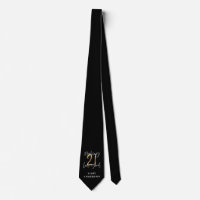 Black and gold 21st birthday modern script stylish