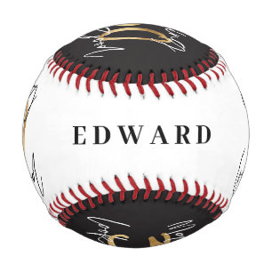 Black and gold 30th birthday modern chic baseball