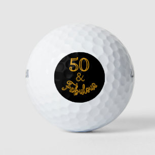 Black and Gold 50 and Fabulous Golf Balls
