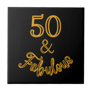Black and Gold 50 and Fabulous Tile