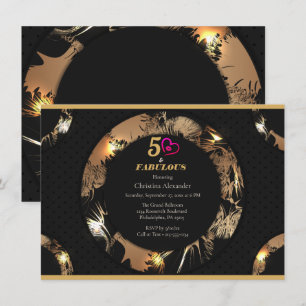 Black and Gold 50th Birthday Party Classic   Invitation