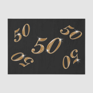 Black and Gold 50th Birthday Tissue Paper