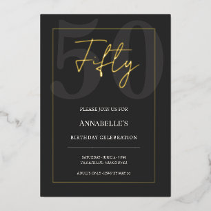 Black and Gold 50th Milestone Birthday Celebration