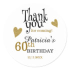 Black And Gold 60th Birthday Thank You Favour