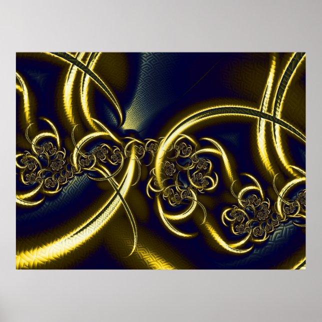 Black And Gold Abstract Art Poster (Front)
