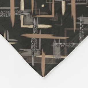 Black and Gold Abstract Blanket