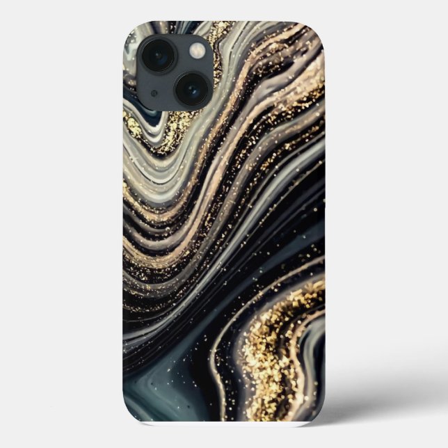 Black and Gold abstract Case-Mate iPhone Case (Back)