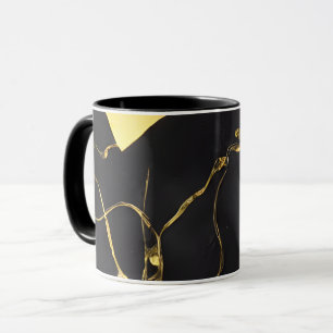Black and Gold Abstract Pattern Mug