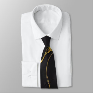 Black and Gold Abstract Pattern Tie