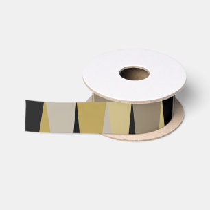 black and gold abstract  satin ribbon