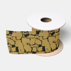 Black And Gold abstract Satin Ribbon