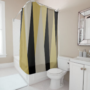 black and gold abstract  shower curtain
