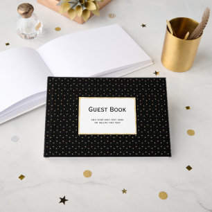 Black and Gold, Add Your Own Text Guest Book