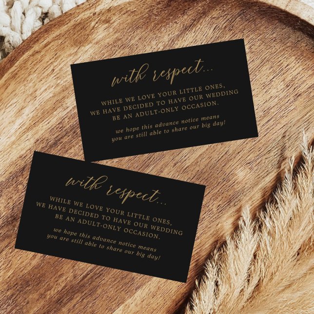 Black and Gold Adult Only Wedding Enclosure Card (Creator Uploaded)