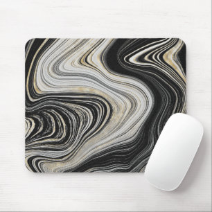 Black and Gold Agate Design  Mouse Mat