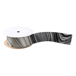 Black and Gold Agate Design  Satin Ribbon