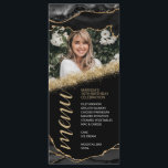 Black and Gold Agate Photo Menu Card<br><div class="desc">This Black and Gold Agate Photo Menu Card is perfect for any event! Feature a photo of your honoree and make these the centre of attention of any place setting.</div>