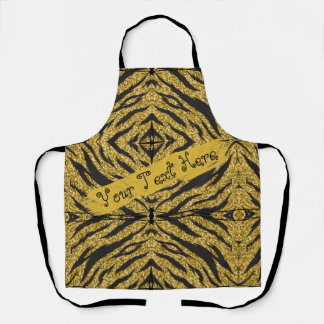 Black and gold animal print apron