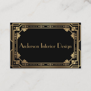 Black and Gold Art Deco Business Card