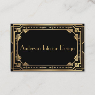 Black and Gold Art Deco Business Card