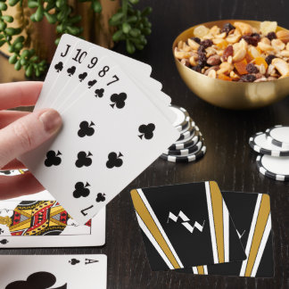 Black And Gold Art Deco Design Monogrammed Playing Cards
