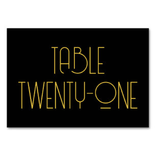 Black and Gold Art Deco for 21+ Table Number