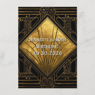 Black and Gold Art Deco Invitation