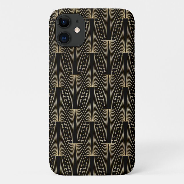 Black and gold art-deco pattern Case-Mate iPhone case (Back)