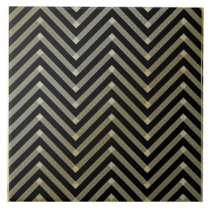 Black and Gold Art Deco Tile