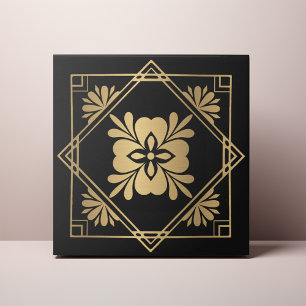 Black and Gold Art Deco Tile