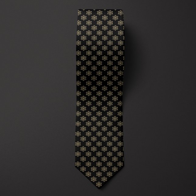 Black and Gold Atom Pattern Tie (Creator Uploaded)