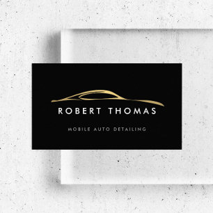 Black and Gold Auto Detailing, Auto Repair Logo Business Card