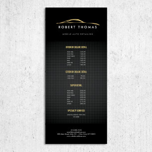 Black and Gold Auto Detailing, Auto Repair Rack Card