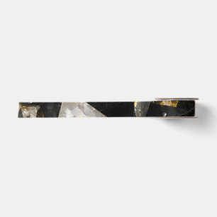 Black and Gold Awareness Ribbon Mosaic Satin Ribbon