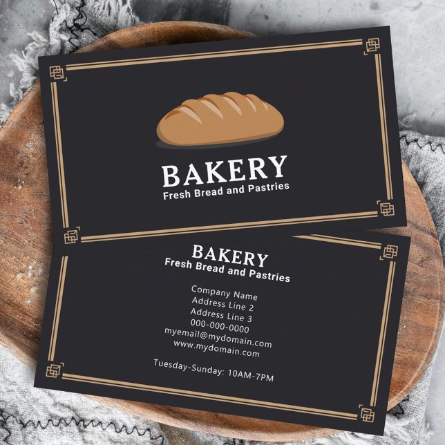 Black and Gold Bakery Business Card (Black and Gold Bakery Business Card)