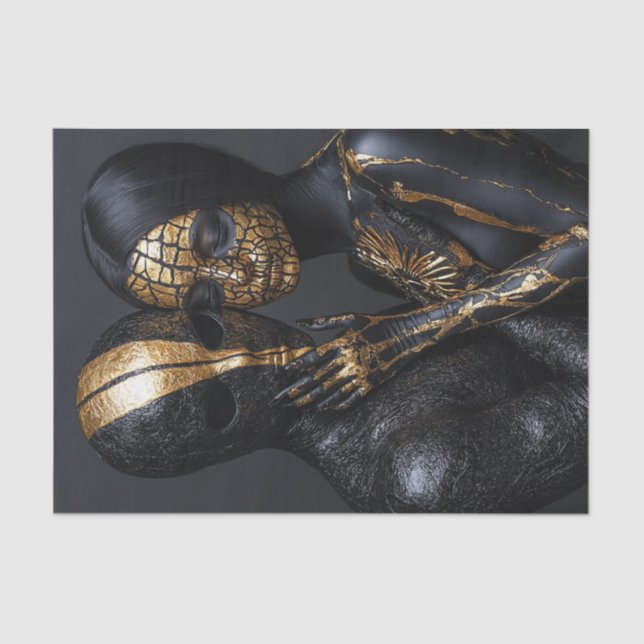 Black and Gold Beauty10 Tissue Paper (Front)