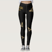 Black and Gold Bee Awesome Leggings (Front)